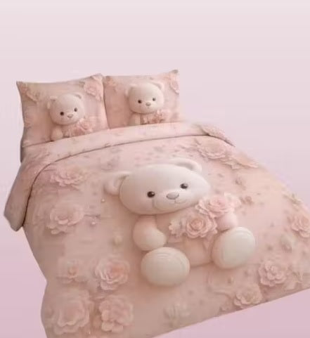 Heavy 7D Digital Glace Cotton Super King Size Printed Flat Double Bedsheet, 110 X 110 Inch and 2 Pillow Cover