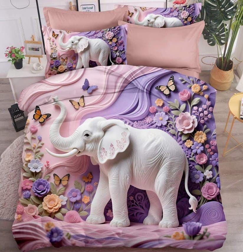 Premium 11D King Size Double Bedsheet (110 x 110 Inches) with 2 Pillow Covers | Super Soft Microfiber | Luxury HD Printed Bedsheet | Fade Resistant & Easy Care