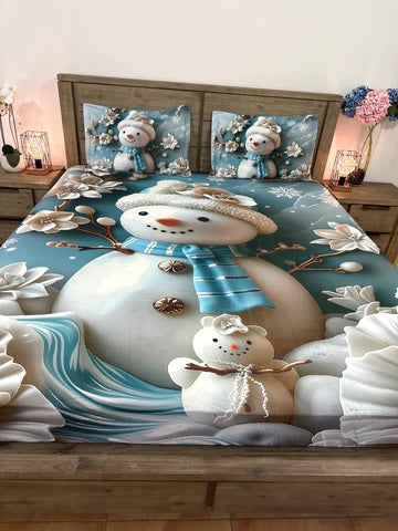 Heavy 7D Digital Glace Cotton Super King Size Printed Flat Double Bedsheet, 110 X 110 Inch and 2 Pillow Cover