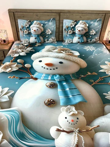 Heavy 7D Digital Glace Cotton Super King Size Printed Flat Double Bedsheet, 110 X 110 Inch and 2 Pillow Cover