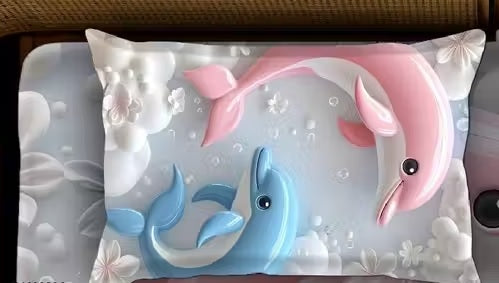 Heavy 7D Digital Glace Cotton Super King Size Printed Flat Double Bedsheet, 110 X 110 Inch and 2 Pillow Cover