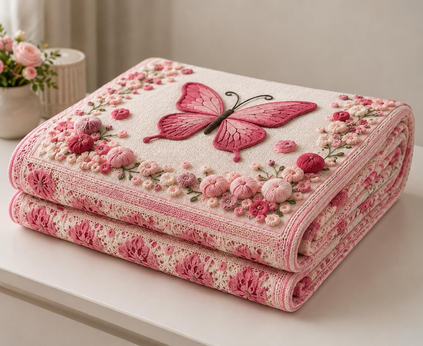 11D Luxury King Size Bedsheet 108 x 108 Inches | Soft Glace Cotton Double Bed Bedsheet with 2 Pillow Covers | Black & White Floral Designer
