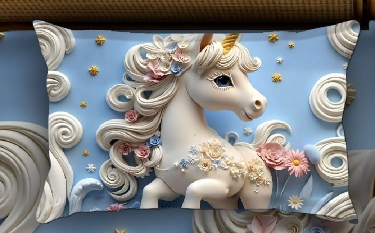 Heavy 7D Digital Glace Cotton Super King Size Printed Flat Double Bedsheet, 110 X 110 Inch and 2 Pillow Cover