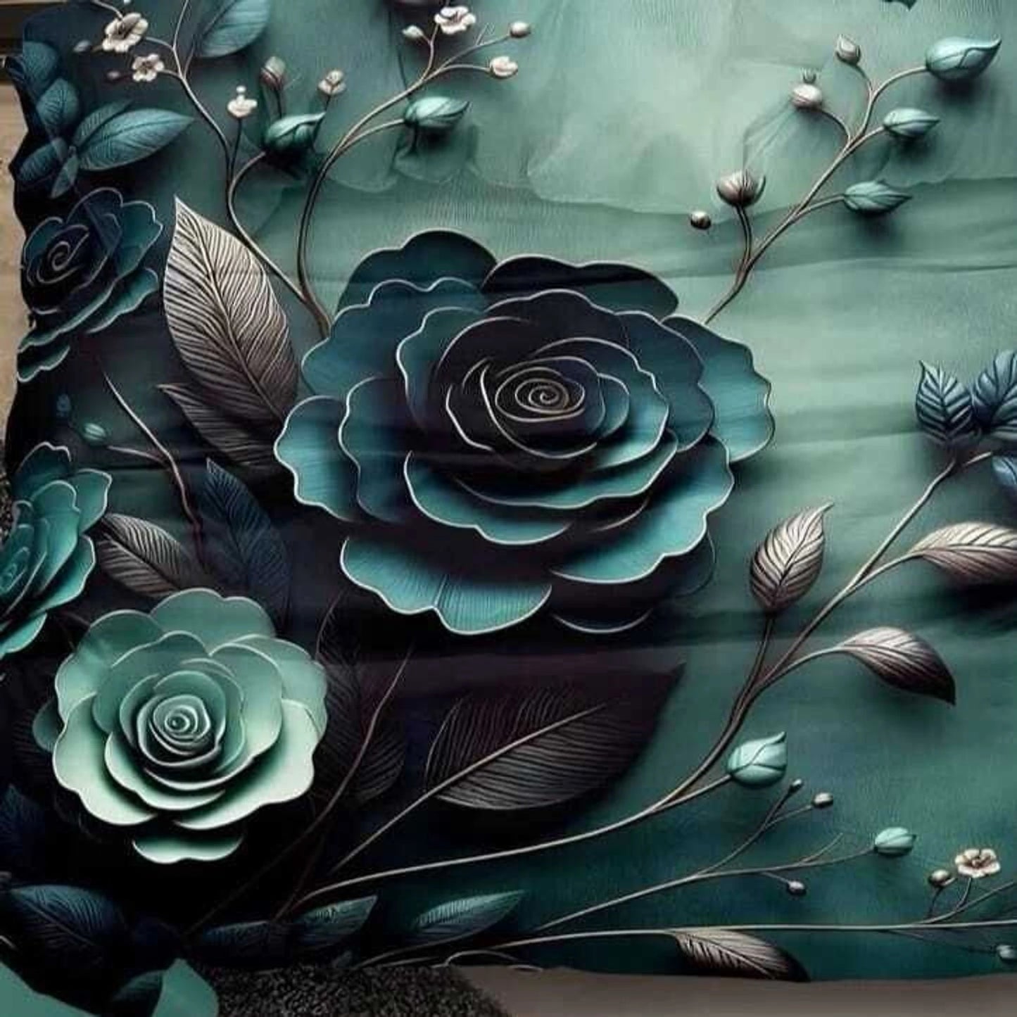 Premium 7D Floral Printed Flat Bedsheet with 2 Pillow Covers (90x100 Inch) – Soft & Luxury Design