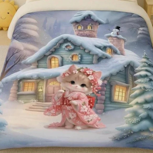 Heavy 7D Digital Glace Cotton Super King Size Printed Flat Double Bedsheet, 110X 110 Inch and 2 Pillow Cover_1