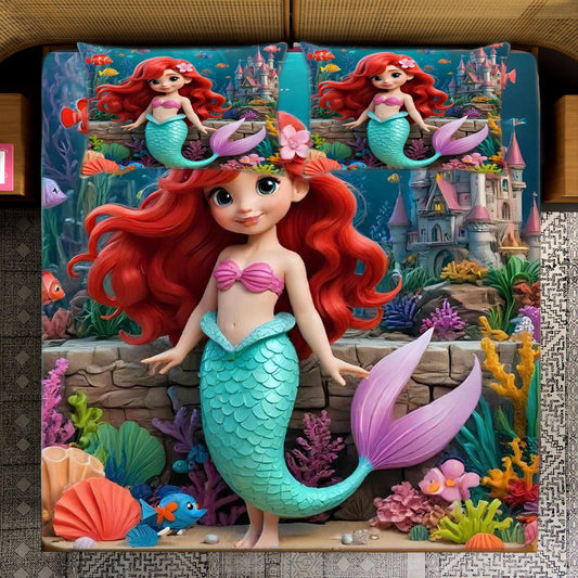 Heavy 7D Digital Glace Cotton Super King Size Printed Flat Double Bedsheet, 110 X 110 Inch and 2 Pillow Cover