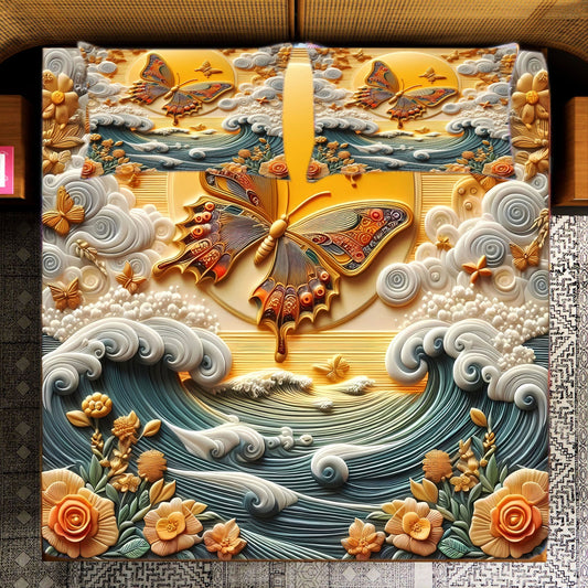 Heavy 7D Digital Glace Cotton Super King Size Printed Flat Double Bedsheet, 110 X 110 Inch and 2 Pillow Cover