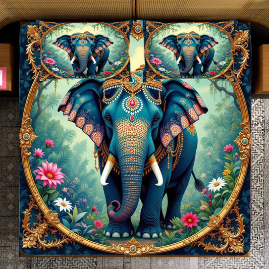 Heavy 7D Digital Glace Cotton Super King Size Printed Flat Double Bedsheet, 110 X 110 Inch and 2 Pillow Cov